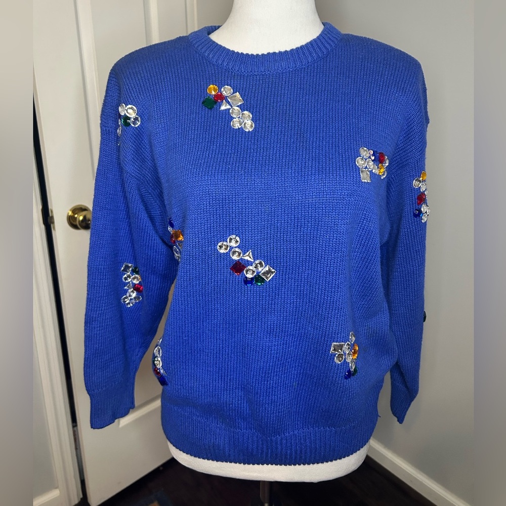 Vintage Anytime Glitz Crewneck Embellished Sweater
